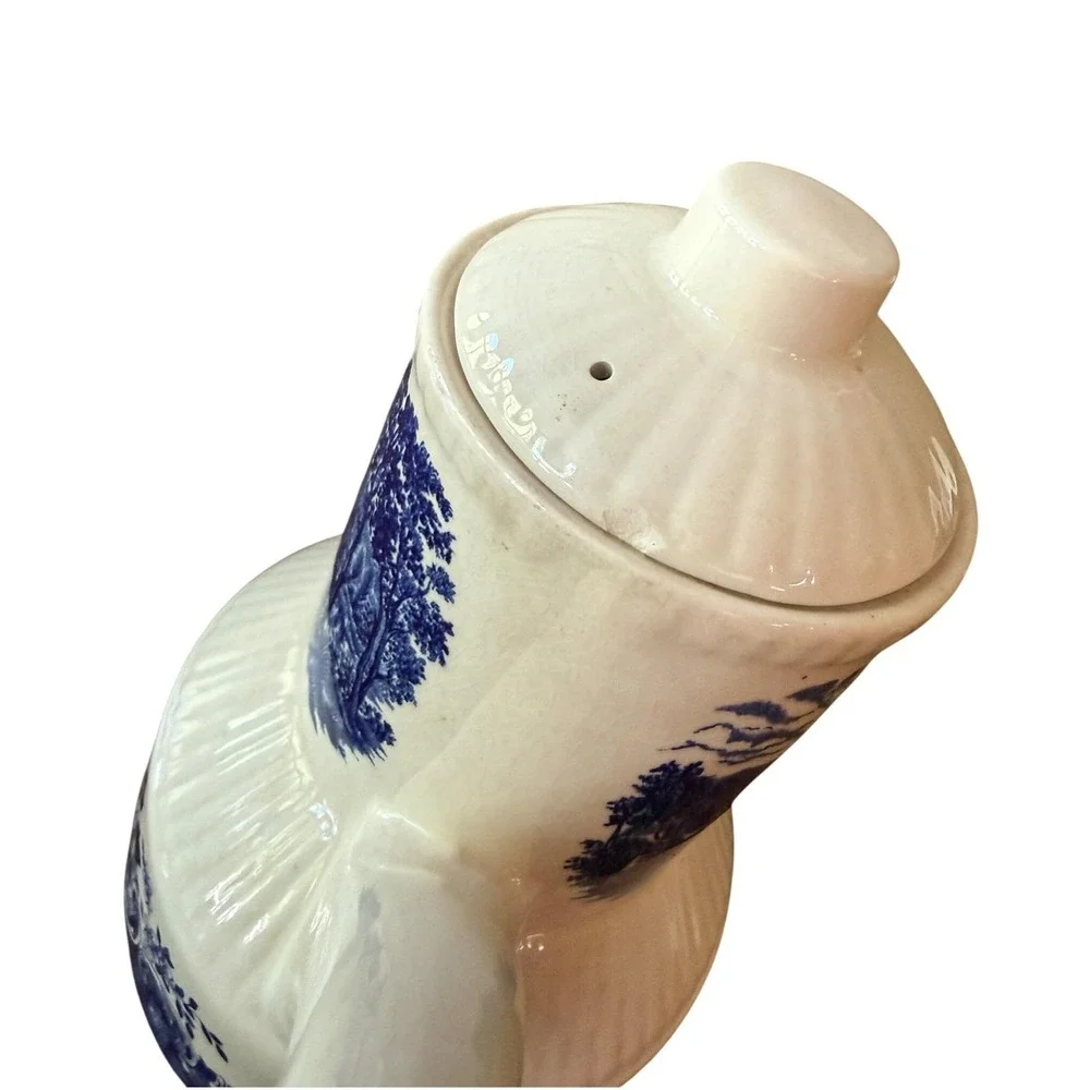 Broadhurst English Scene Coffee Pot - Blue White Ironstone Transferware